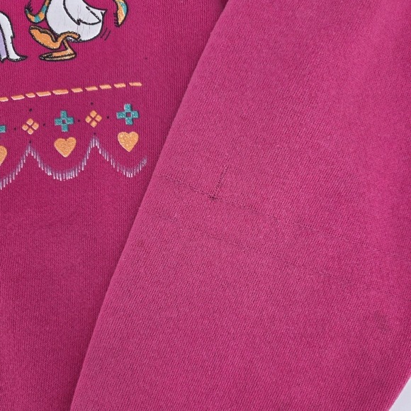 Vintage Ice Skating Ducks Geese Red Christmas Ugly Sweater‎ Jerzees Size XL 46 - Picture 5 of 5